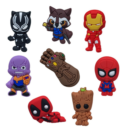 12 Imanes Marvel Avengers De Pvc Para Refrigerador 3 Cm