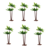 6 Mini Coqueiro Arvore Decorativo Artificial Terrario 17cm