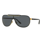 Lentes Versace Ve2140 1002 Black Gold /grey Hombre Original