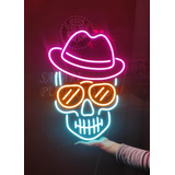 Cartel Calavera  En Neón Led Deco  / Personalizados / Figura