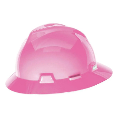 Casco de Seguridad Msa Rosa Ala Ancha V-gard Clase E Fastrac | Envío gratis