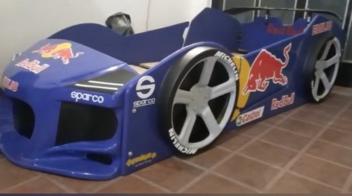 Cama Auto Infantil. Red Bull. Con Luz Y Puertas