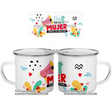 Mug Peltre Acero Regalo Dia Mujer Pocillo Taza Metalica 01