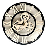 Reloj De Madera Calada Engranajes 40x40