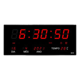 Relógio De Parede Led Digital Grande Termometro Recepção Cor