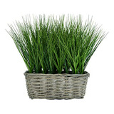 Elements Grass In Grey Willow Pot Para Baño Farmhouse Faux G