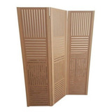 Biombo Ripado 3 Folhas Em Mdf Cru Wood01