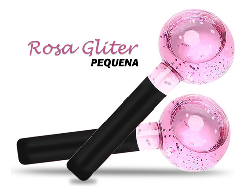 Esfera Rosa Gliter Cromoterapia Pequena Desintoxicante