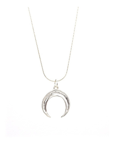 Collar Luna De Plata .925, Amuleto,  Glowa