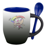 Mug Magico Con Cuchara Dibujos Animados   R184