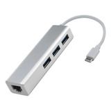 Adaptador  3 Puerto Usb Type C 3.0 Lan Para Macbook 