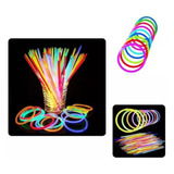 Kit 200 Pulseira Neon Adereços Balada Fluorescente Festa Led