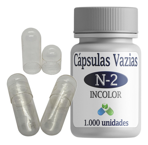 Cápsulas Vazias Incolor Nº2  -  1.000 Unidades