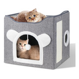 Newkibou Cama Para Gatos,casa Plegable Con Terraza