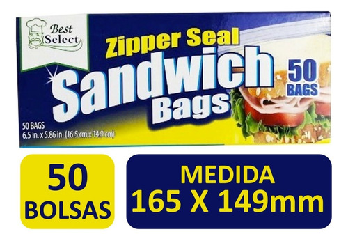 Bolsas Ziploc Sándwich Comidas Frutas Snacks Bolsa Hermética