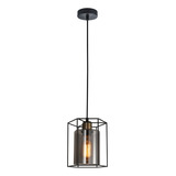 Lámpara Colgante 1 Luz E27 Metales Y Vidrio Gris 18×18×100cm