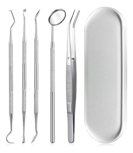 Herramienta Limpieza Dental Acero Quita Sarro 5 Piezas Kit