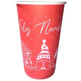 Vaso Papel Encerado 16oz - Navideño (gnomo Blanco) - C/50 Pz