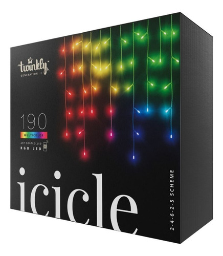 Cortina Icicle De 190  Luces Mapeables Twinkly Wifi/bt