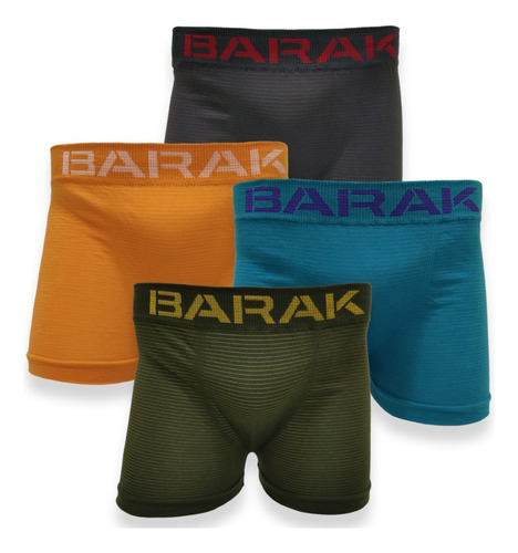 Boxer Niño Pack X4 Algodón Rayado Sin Costura Barak Art. 220