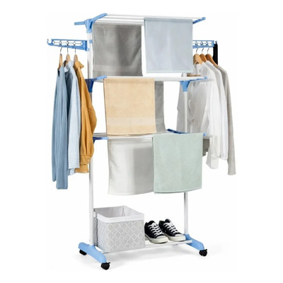Tendedero Plegable De Ropa Retráctil Rack Portátil Color Multicolor | Meses sin interés