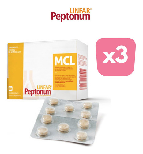 Suplemento En Comprimidos Linfar  Peptonum Peptonum Mcl Peptonas En Caja De 30g 30 Un Pack X 3 U