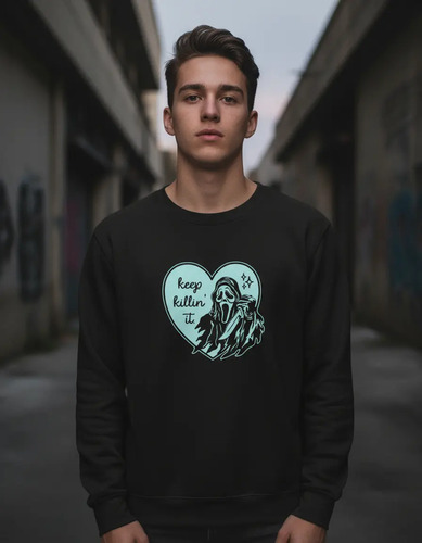 Sudadera Ghostface Brilla Sueter Halloween Moda Gym
