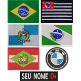 Kit 7 Peças Patch Bordado Bandeiras Nome E Logo Bmw Ban345