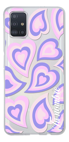 Funda Para Galaxy Para Mujer Corazones Morados Con Nombre