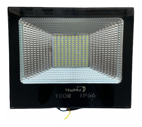 5 Foco Led Plano 100w Reflector Luz Blanca Exterior Multiled Color De La Carcasa Negro