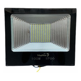 5 Foco Led Plano 100w Reflector Luz Blanca Exterior Multiled Color De La Carcasa Negro