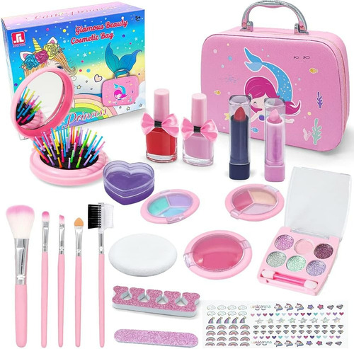 Kit De Maquillaje Para Niñas Juguete Cosméticos No Tóxicos