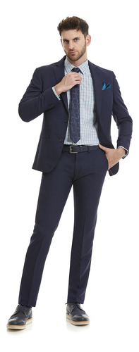 Traje Hombre Recto Slim Fit Marino Vittorio Forti