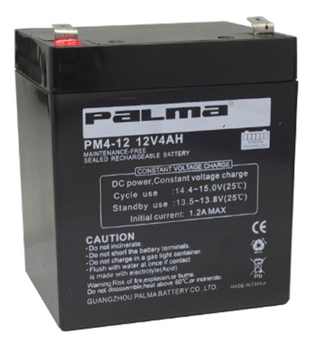 Pm4-12 Bateria Recargable 12v/4ah Palma Terminal F1