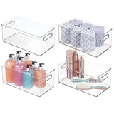 Contenedor Organizador Para Baño Transparente Grande 4pz