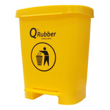 Basurero Qrubber 30lts. Amarillo Con Pedal