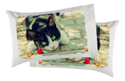 Par Funda Para Almohada Gatito  73x50cm Con Cierre 1 Lado