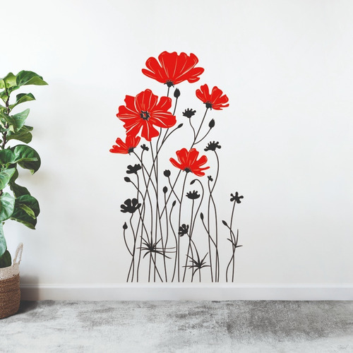 Vinilo Decorativo Pared  Flores Tulipanes