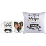 Almohada + Taza Importada Personalizada C/foto Dia Del Amigo