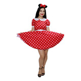 Disfraz Vestido Minnie Mouse Ratoncita Adulto Dama