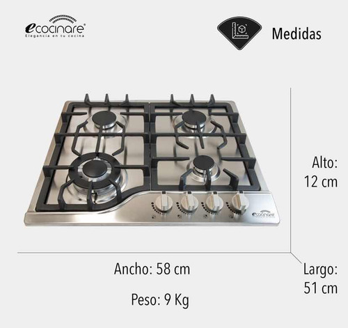 Parrilla A Gas Stay Elit Stuf-01 Plateada 120v