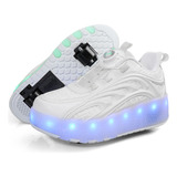 Zapatos De Patinaje Sobre Ruedas Luminosos Led Para Niños