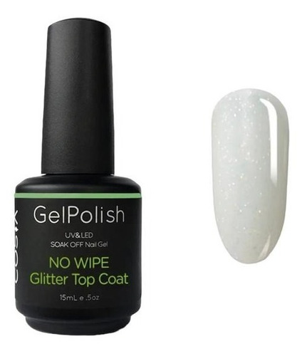 Top Coat Con Glitter Sin Capa De Inhibición Cosia 15ml 