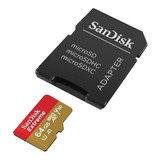 Micro Sd 64gb Sandisk Extreme A2 U3 V30 4k Uhd 