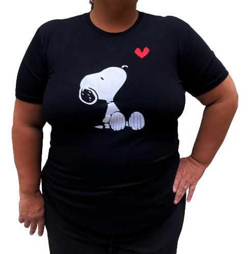 T-shirt Feminina - Snoopy Plus Size - Gatinho - Camiseta