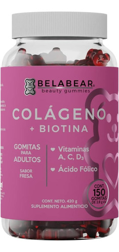 Solanum Belabear Colageno+biotina Con Vit.a,c 150gomitas Sfn Sabor Fresa