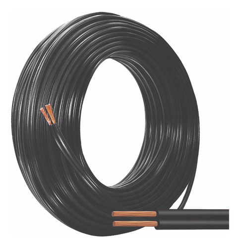 Cable Bipolar Paralelo Negro 2x1.5mm X 50 Metros Rollo