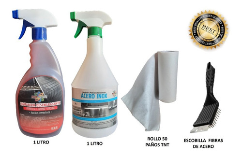 Limpia Parrillas/hornos + Protec. Acero Inox Profesional 