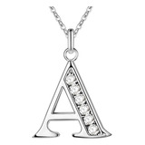 Collar Colgante Iniciales A-z En Plata De Ley 925