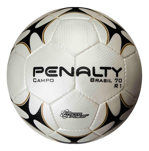 Bola Futebol De Campo Brasil 70 R1 Xxi Penalty Cor Branco-preto-dourado